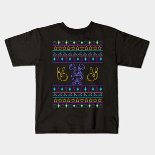 Glamrock Bowling Bunny Ugly Holiday Sweater Kids T-Shirt